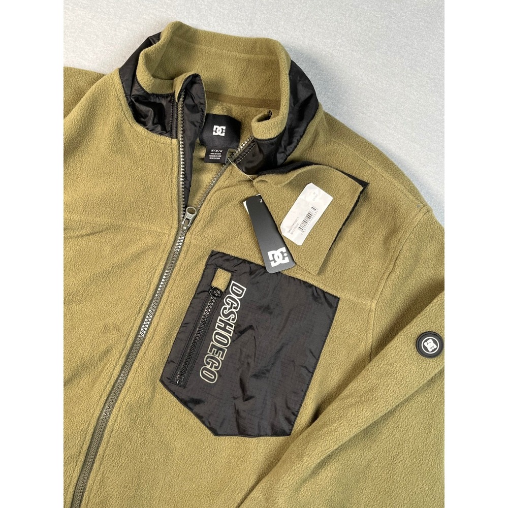 DC Shoes Rogue Zip up Mock Neck Sweatshirt Ivy Green Black Fleece‎ Oucjet New